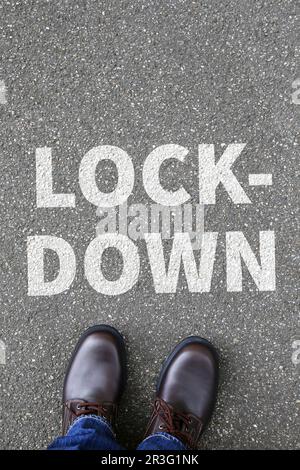 Lockdown Coronavirus Corona Virus COVID-19 Covid 19 Hochformat Stockfoto