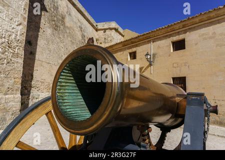 Mörser Kanone 210mm, 19. Jahrhundert, Schloss von San Carlos, 17. Jahrhundert, Palma, Mallorca, Spanien. Stockfoto