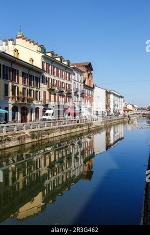 Mailand Navigli Milano Restaurant und Bar Nachbarschaft Urlaub reisen Stadtporträt in Italien Stockfoto