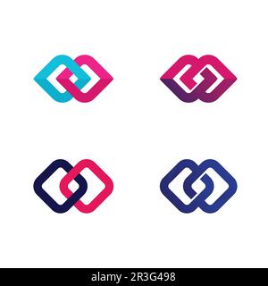 Infinity Design-Logo und 8-Symbol, Vektor, Schild, kreatives Logo für Unternehmen und Infinity-Symbol für Unternehmen Stock Vektor