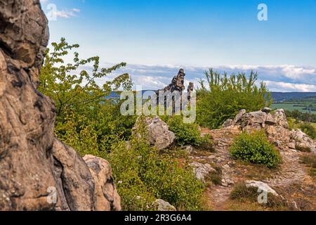 Blick auf den Harz der Teufelsmauer Stockfoto