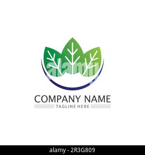 Logos der Grüne Baum Blatt ökologie Natur element Vektor Stock Vektor