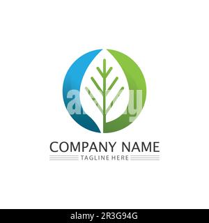Logos der Grüne Baum Blatt ökologie Natur element Vektor Stock Vektor