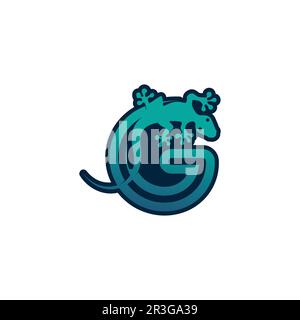 Eidechsentier-Vektor Salamander Gecko Krokodil und Reptilien Design Logo Stock Vektor