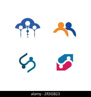 People Logo, Team, Succes People Work, Gruppe und Gemeinde, Group Company and Business Logo Vektor und Design Care, Family Icon Succes Logo Stock Vektor