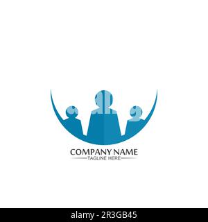 People Logo, Team, Succes People Work, Gruppe und Gemeinde, Group Company and Business Logo Vektor und Design Care, Family Icon Succes Logo Stock Vektor