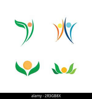 People Logo, Team, Succes People Work, Gruppe und Gemeinde, Group Company and Business Logo Vektor und Design Care, Family Icon Succes Logo Stock Vektor