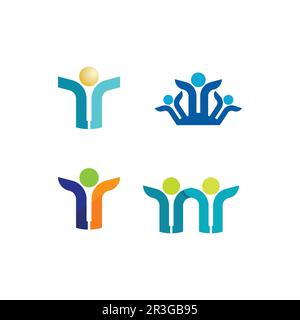 People Logo, Team, Succes People Work, Gruppe und Gemeinde, Group Company and Business Logo Vektor und Design Care, Family Icon Succes Logo Stock Vektor