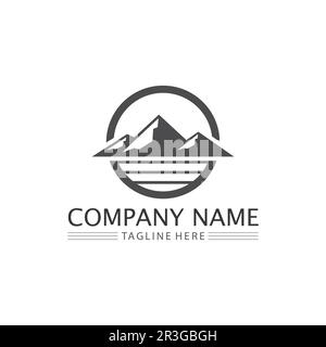Logo des Bergsymbols und Iiceberg Template Vector Illustrationsdesign Stock Vektor
