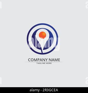Ortssymbol, Kartenlogo für Karte, google Karte, Schild, Route, Position, Symbol- und Vektorlogo Stock Vektor