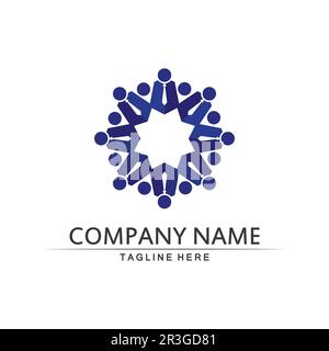 People Logo, Team, Succes People Work, Gruppe und Gemeinde, Group Company and Business Logo Vektor und Design Care, Family Icon Succes Logo Stock Vektor