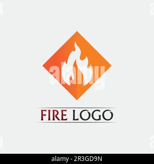 Flammenvektor Illustration Designvorlage abstraktes Logo Feuer und Vektor Stock Vektor