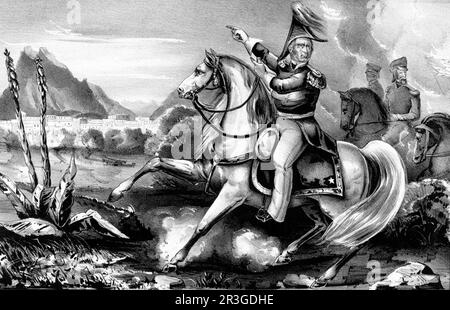 20. September 1846 - Major General Zachary Taylor vor Monterrey, Mexiko. Stockfoto