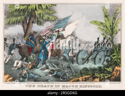 8. Mai 1846 - der Tod von Major Ringgold in der Schlacht von Palo Alto während des mexikanischen Amerikanischen Krieges. Stockfoto