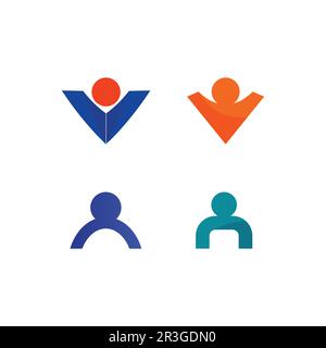 People Logo, Team, Succes People Work, Gruppe und Gemeinde, Group Company and Business Logo Vektor und Design Care, Family Icon Succes Logo Stock Vektor