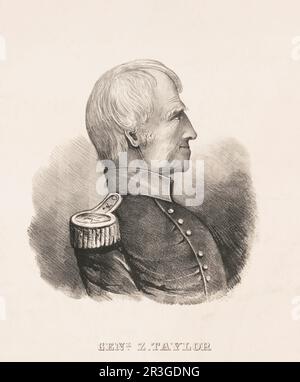 Porträt von General Zachary Taylor, einem US-Offizier Armee während des mexikanischen Amerikanischen Krieges. Stockfoto