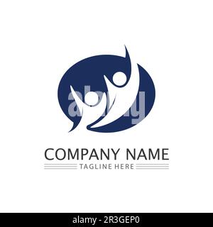 People Logo, Team, Succes People Work, Gruppe und Gemeinde, Group Company and Business Logo Vektor und Design Care, Family Icon Succes Logo Stock Vektor