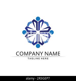 People Logo, Team, Succes People Work, Gruppe und Gemeinde, Group Company and Business Logo Vektor und Design Care, Family Icon Succes Logo Stock Vektor