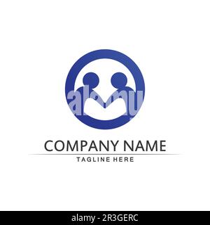 People Logo, Team, Succes People Work, Gruppe und Gemeinde, Group Company and Business Logo Vektor und Design Care, Family Icon Succes Logo Stock Vektor
