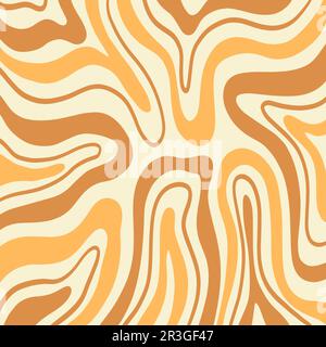 Retro-Marmor-Hintergrund, Groovy 70s-Wellenmuster Stock Vektor