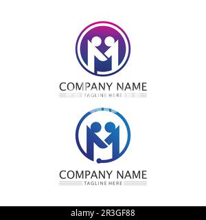 Community Team Gruppe Gesundheit Team Freunde lieben Familie Logo Stock Vektor