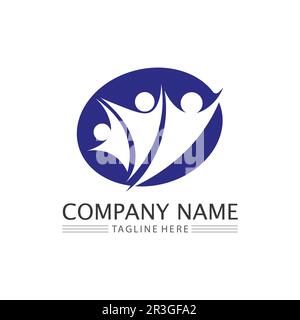 Community Team Gruppe Gesundheit Team Freunde lieben Familie Logo Stock Vektor