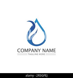 Wassertropfen und Wellen Logo-Vorlage Vektordesign Stock Vektor