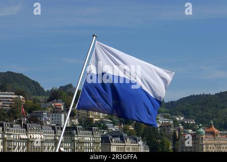 Flagge der Stadt Luzern Stockfoto