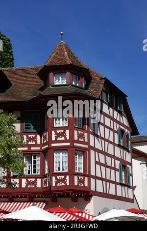 Fachwerkhaus in Luzern Stockfoto