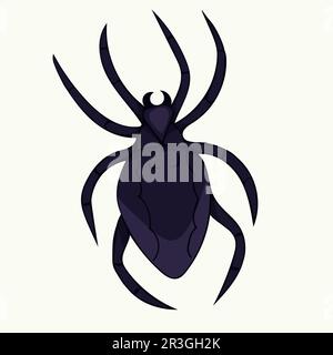 Vektordarstellung einer handgezeichneten dunkelvioletten Spinne Stock Vektor