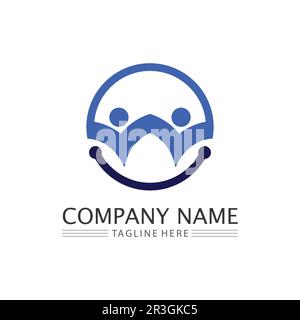 Community Team Gruppe Gesundheit Team Freunde lieben Familie Logo Stock Vektor