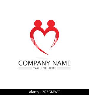 Community Team Gruppe Gesundheit Team Freunde lieben Familie Logo Stock Vektor