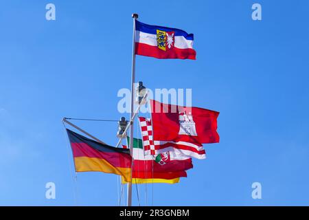 Fahnenmast in Lauenburg Stockfoto