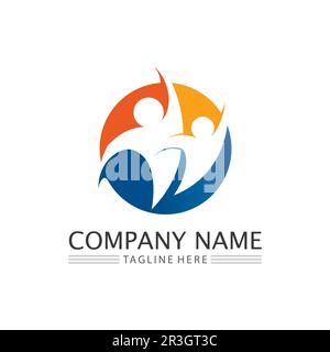Community Team Gruppe Gesundheit Team Freunde lieben Familie Logo Stock Vektor