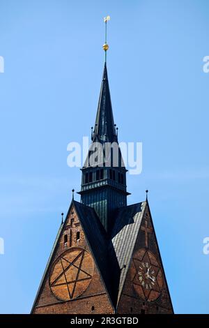 Turm der Evangelischen Lutherischen Marktkirche St. Georgii et Jacobi, Hannover, Deutschland, Europa Stockfoto