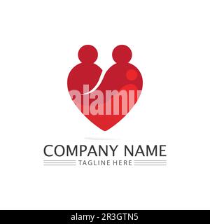 Community Team Gruppe Gesundheit Team Freunde lieben Familie Logo Stock Vektor