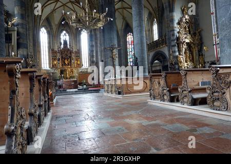 Barocke katholische Pfarrkirche Maria Himmelfahrt Schwaz Stockfoto