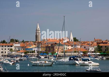 Izola Bay und Marina, Istrien, Adria, Slowenien Stockfoto