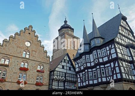 Historisches Stadtzentrum in Alsfeld Deutschland Stockfoto