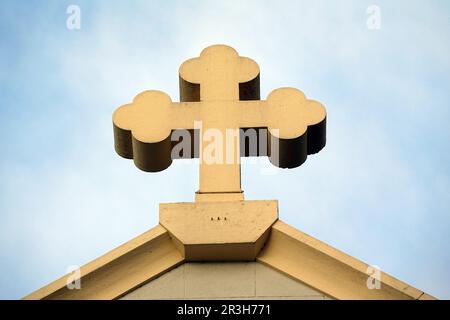 Überqueren Sie die Kirche in Evian-les-Bains Stockfoto