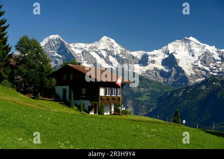 Eiger, Moench, Jungfrau, August 2013, Berner Oberland, Die Schweiz Stockfoto