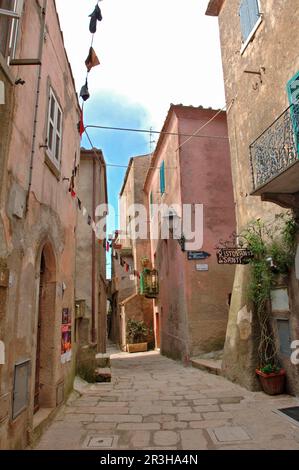 Historisches Altstat, Gigli Castello, Isola del Giglio, Toskana, Italien Stockfoto