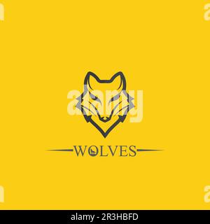 Wölfe Logo, Fuchs, Wolfskopf, Tiervetor und Logo Design wilder Hund Illustration, Abstract für Spiel Logo Symbol Head Animal Stock Vektor