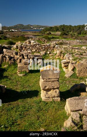 Basilika paleocristiana de Es Cap des Port, siglo V despues de Cristo. Fornells. Es Mercadal. Menorca Islas Baleares. Spanien. Stockfoto