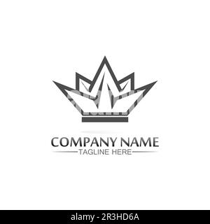 Krone Logo Vorlage Vektorsymbol Illustration Design, Vektorsymbol Krone, King, Queen, Logo Design für Unternehmen und Unternehmen, Erfolg, Royal Stock Vektor