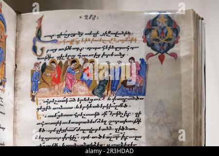 Manuscrito iluminado, siglo XVII, Constantinopla, Fundación Calouste Gulbenkian, ("Fundação Calouste Gulbenkian"), Lisboa, Portugal. Stockfoto