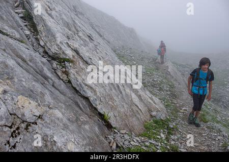 Ruta de Las Golondrinas, Collado de Petrechema, pirineos, occidentales, Huesca, Aragón, Spanien, Europa. Stockfoto