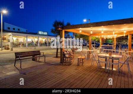 Restaurante Sal de Cocó, Colònia de Sant Jordi, Mallorca, Balearen, Spanien, Europa. Stockfoto