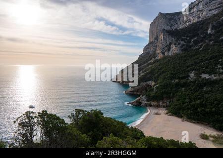 Der berühmte Strand von Cala Sisine am Golf von Orosei in Sardinien, Italien Stockfoto