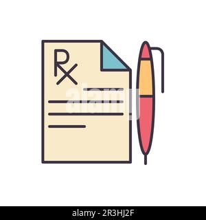 Vektorliniensymbol für Krankenakte. Stift, Blatt, Papier. Isoliert auf weißem Hintergrund. Vektordarstellung. Bearbeitbare Kontur Stock Vektor